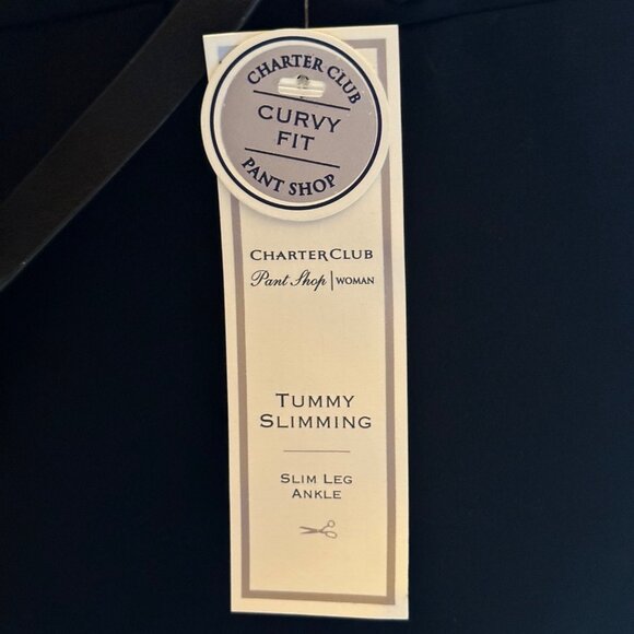 Charter Club Pants Womens 16W Black Curvy Fit Tummy Slimming Slim Leg Ankle - Picture 7 of 8